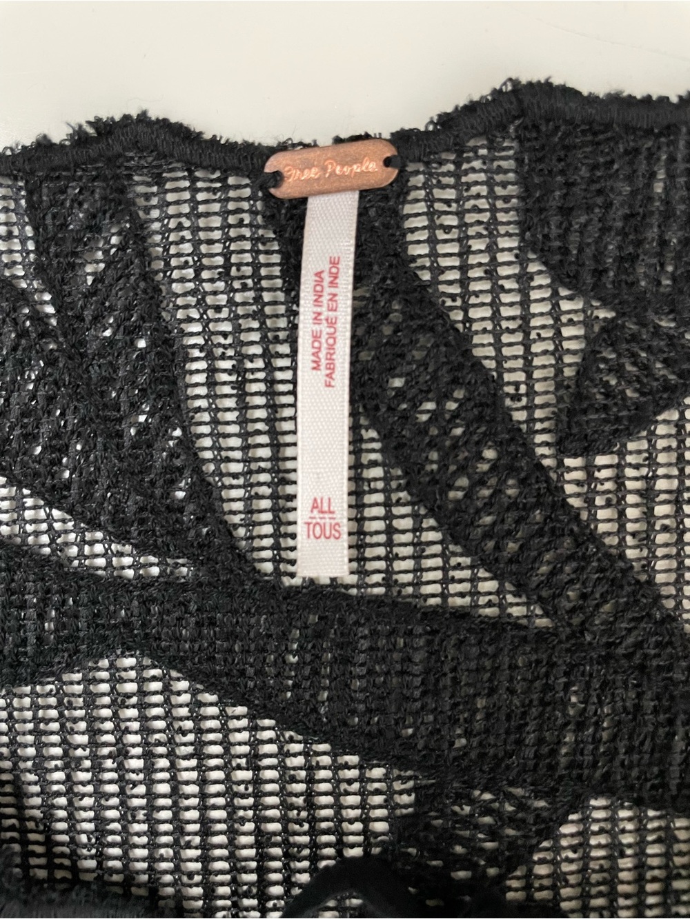 Free People Willow Tie Front Cape Black OS Fits All - Picture 8 of 11
